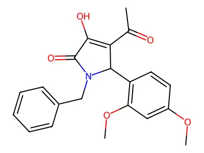 3-acetyl-1-benzyl-2-(2,4-dimethoxyphenyl)-4-hydroxy-2H-pyrrol-5-one structure