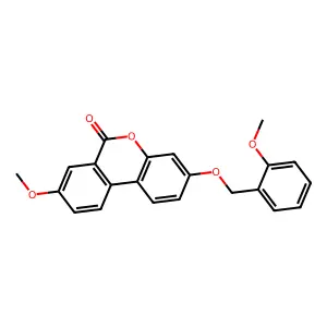 8-methoxy-3-[(2-methoxybenzyl)oxy]-6H-benzo[c]chromen-6-one structure