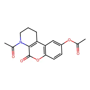 (4-acetyl-5-oxo-2,3-dihydro-1H-chromeno[3,4-b]pyridin-9-yl) acetate structure