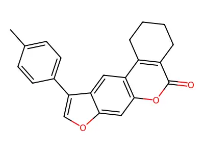 10-(4-methylphenyl)-1,2,3,4-tetrahydro-5H-benzo[c]furo[3,2-g]chromen-5-one structure