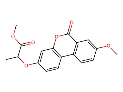 methyl 2-[(8-methoxy-6-oxo-6H-benzo[c]chromen-3-yl)oxy]propanoate structure