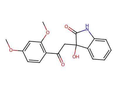 3-[2-(2,4-dimethoxyphenyl)-2-oxoethyl]-3-hydroxy-1,3-dihydro-2H-indol-2-one structure