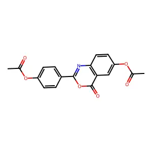 4-(6-acetoxy-4-oxo-4H-benzo[d][1,3]oxazin-2-yl)phenyl acetate structure