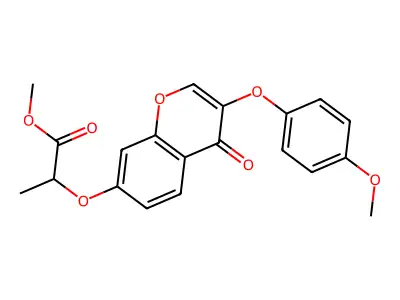 methyl 2-((3-(4-methoxyphenoxy)-4-oxo-4H-chromen-7-yl)oxy)propanoate structure
