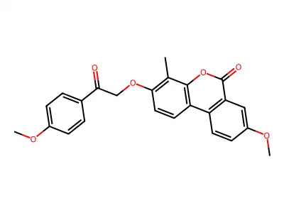 8-methoxy-3-[2-(4-methoxyphenyl)-2-oxoethoxy]-4-methyl-6H-benzo[c]chromen-6-one structure