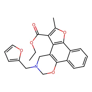 ethyl 9-[(furan-2-yl)methyl]-4-methyl-3,11-dioxa-9-azatetracyclo[11.4.0.0^{2,6}.0^{7,12}]heptadeca-1,4,6,12,14,16-hexaene-5-carboxylate structure