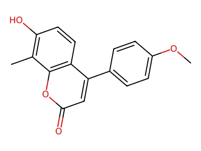 7-hydroxy-4-(4-methoxyphenyl)-8-methyl-2H-chromen-2-one structure