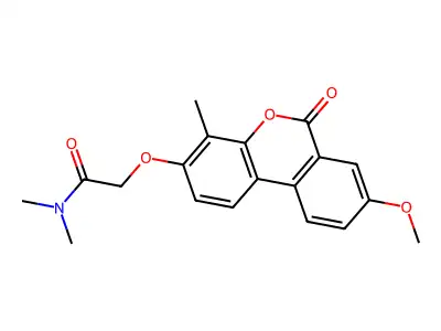 2-(8-methoxy-4-methyl-6-oxobenzo[c]chromen-3-yl)oxy-N,N-dimethylacetamide structure