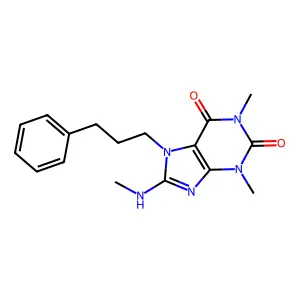 1,3-Dimethyl-8-(methylamino)-7-(3-phenylpropyl)-3,7-dihydro-1H-purine-2,6-dione structure
