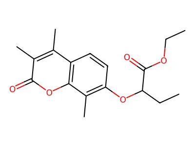 Ethyl 2-(3,4,8-trimethyl-2-oxochromen-7-yl)oxybutanoate structure