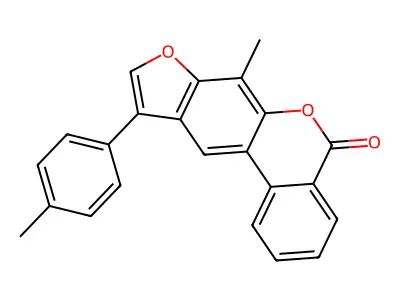 7-methyl-10-(4-methylphenyl)-5H-benzo[c]furo[3,2-g]chromen-5-one structure