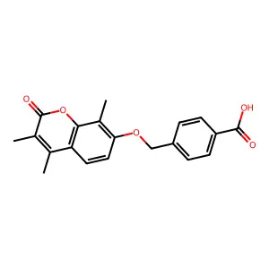 4-{[(3,4,8-trimethyl-2-oxo-2H-chromen-7-yl)oxy]methyl}benzoic acid structure