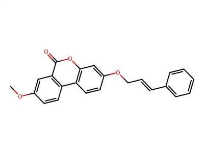 8-methoxy-3-{[(E)-3-phenyl-2-propenyl]oxy}-6H-benzo[c]chromen-6-one structure