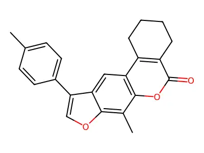7-methyl-10-(4-methylphenyl)-1,2,3,4-tetrahydro-5H-benzo[c]furo[3,2-g]chromen-5-one structure