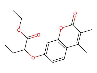 Ethyl 2-(3,4-dimethyl-2-oxochromen-7-yl)oxybutanoate structure