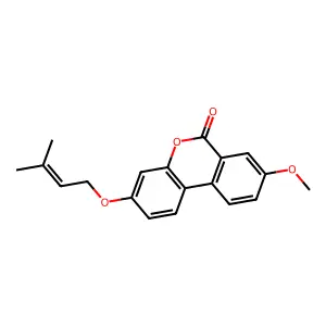 8-methoxy-3-[(3-methyl-2-butenyl)oxy]-6H-benzo[c]chromen-6-one structure