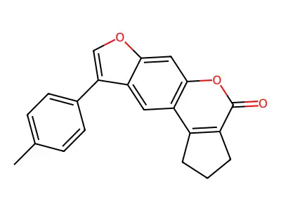 9-(4-methylphenyl)-2,3-dihydrocyclopenta[c]furo[3,2-g]chromen-4(1H)-one structure