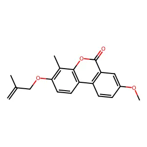 8-methoxy-4-methyl-3-[(2-methylallyl)oxy]-6H-benzo[c]chromen-6-one structure