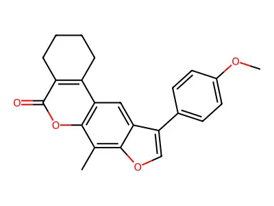 10-(4-methoxyphenyl)-7-methyl-1,2,3,4-tetrahydro-5H-benzo[c]furo[3,2-g]chromen-5-one structure