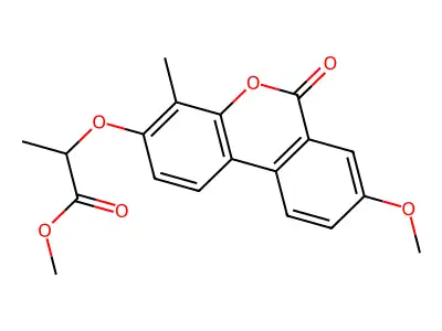 methyl 2-[(8-methoxy-4-methyl-6-oxo-6H-benzo[c]chromen-3-yl)oxy]propanoate structure