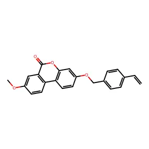 3-[(4-ethenylbenzyl)oxy]-8-methoxy-6H-benzo[c]chromen-6-one structure