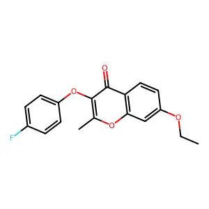 7-ethoxy-3-(4-fluorophenoxy)-2-methyl-4H-chromen-4-one structure