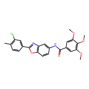 N-[2-(3-chloro-4-methylphenyl)-1,3-benzoxazol-5-yl]-3,4,5-trimethoxybenzamide structure