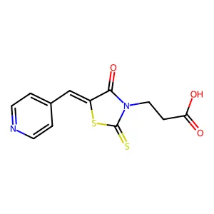 3-[4-Oxo-5-(4-pyridylmethylene)-2-thioxo-1,3-thiazolidin-3-yl]propanoic acid structure
