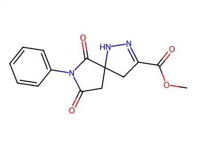 Methyl 6,8-dioxo-7-phenyl-1,2,7-triazaspiro[4.4]non-2-ene-3-carboxylate structure