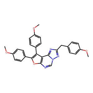 2-(4-methoxybenzyl)-8,9-bis(4-methoxyphenyl)furo[3,2-e][1,2,4]triazolo[1,5-c]pyrimidine structure