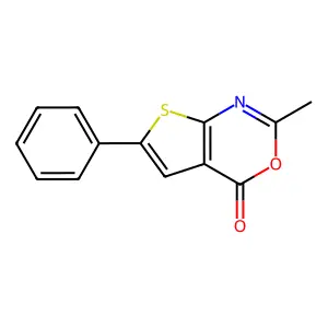 2-methyl-6-phenyl-4H-thieno[2,3-d][1,3]oxazin-4-one structure