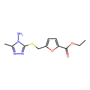 Ethyl 5-[(4-amino-5-methyl-1,2,4-triazol-3-yl)sulfanylmethyl]furan-2-carboxylate structure