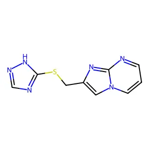 2-[(1H-1,2,4-triazol-5-ylsulfanyl)methyl]imidazo[1,2-a]pyrimidine structure