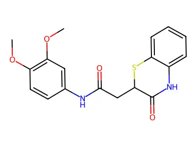 N-(3,4-dimethoxyphenyl)-2-(3-oxo-3,4-dihydro-2H-1,4-benzothiazin-2-yl)acetamide structure