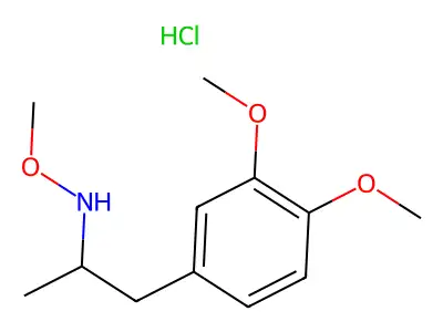 Phenethylamine, alpha-methyl-N,3,4-trimethoxy-, hydrochloride, (+-)- structure