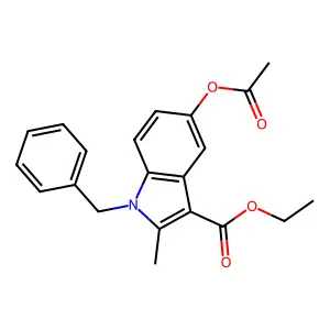 Ethyl 5-(acetyloxy)-1-benzyl-2-methyl-1H-indole-3-carboxylate structure