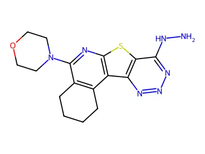 (5-Morpholin-4-yl-1,2,3,4-tetrahydro-7-thia-6,9,10,11-tetraaza-benzo[c]fluoren-8-yl)-hydrazine structure