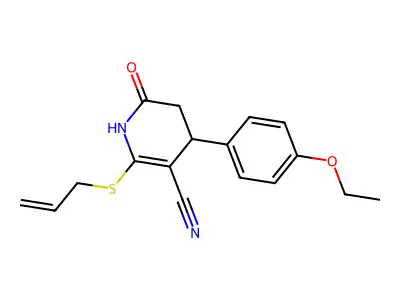 4-(4-ethoxyphenyl)-2-oxo-6-prop-2-enylsulfanyl-3,4-dihydro-1H-pyridine-5-carbonitrile structure