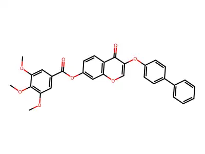 3-([1,1'-biphenyl]-4-yloxy)-4-oxo-4H-chromen-7-yl 3,4,5-trimethoxybenzoate structure