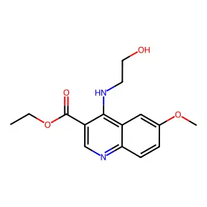 Ethyl4-[(2-hydroxyethyl)amino]-6-methoxy-3-quinolinecarboxylate structure