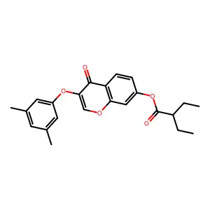 [3-(3,5-Dimethylphenoxy)-4-oxochromen-7-yl] 2-ethylbutanoate structure