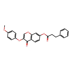 3-(4-methoxyphenoxy)-4-oxo-4H-chromen-7-yl 3-phenylpropanoate structure