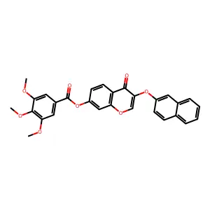 3-(2-naphthyloxy)-4-oxo-4H-chromen-7-yl 3,4,5-trimethoxybenzoate structure
