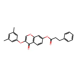 3-(3,5-dimethylphenoxy)-4-oxo-4H-chromen-7-yl 3-phenylpropanoate structure