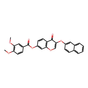 3-(2-naphthyloxy)-4-oxo-4H-chromen-7-yl 3,4-dimethoxybenzoate structure