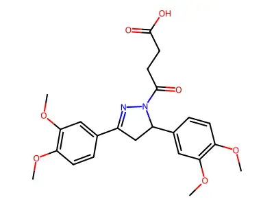 4-[3,5-Bis(3,4-dimethoxyphenyl)-3,4-dihydropyrazol-2-yl]-4-oxobutanoic acid structure