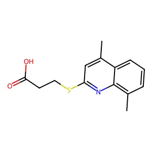 3-(4,8-Dimethyl-quinolin-2-ylsulfanyl)-propionic acid structure