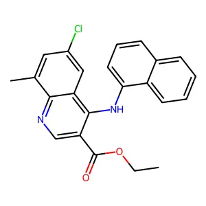 Ethyl 6-chloro-8-methyl-4-(naphthalen-1-ylamino)quinoline-3-carboxylate structure
