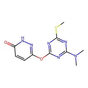6-{[4-(Dimethylamino)-6-(methylsulfanyl)-1,3,5-triazin-2-yl]oxy}pyridazin-3-ol structure