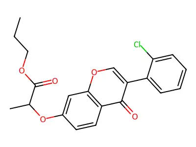propyl 2-{[3-(2-chlorophenyl)-4-oxo-4H-chromen-7-yl]oxy}propanoate structure